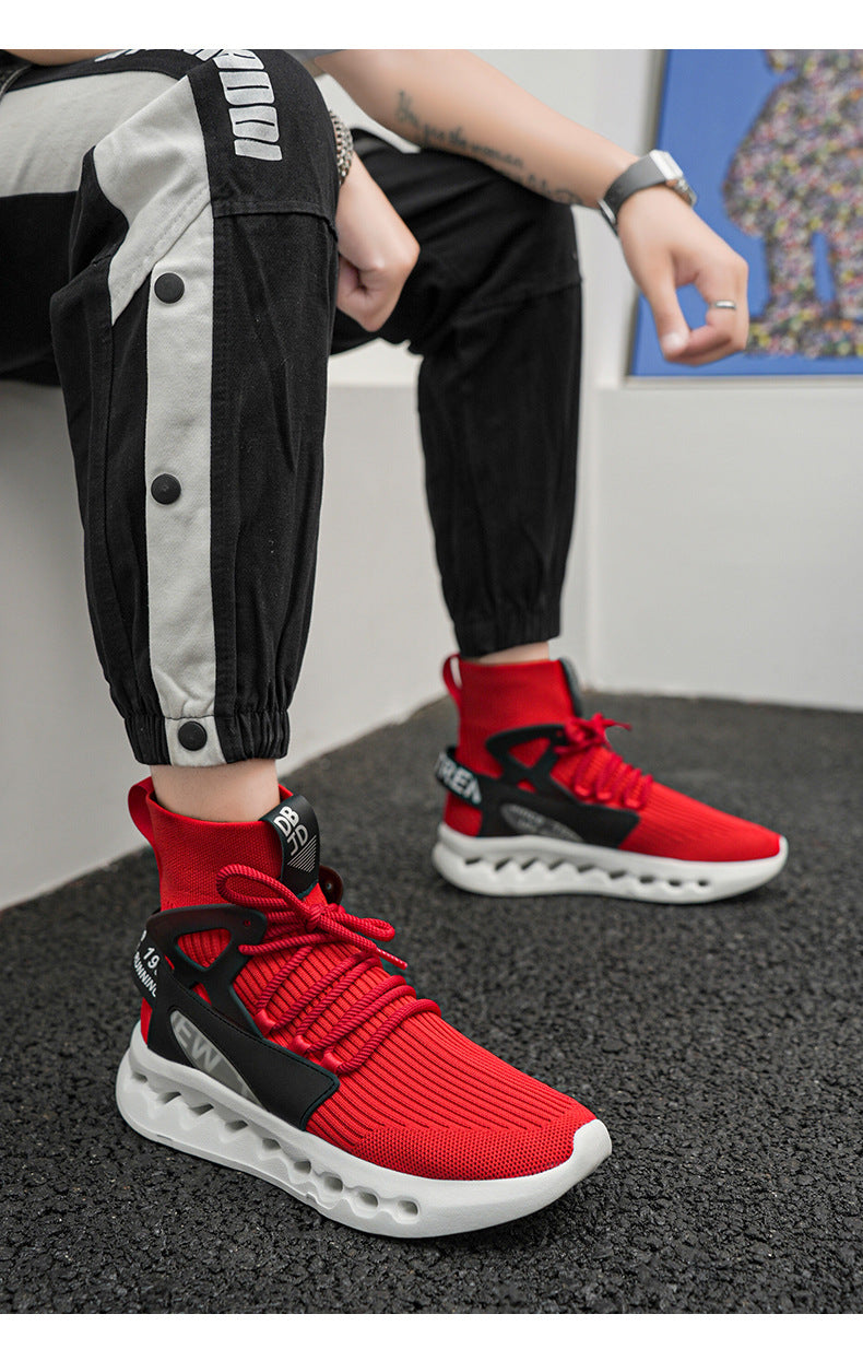 Autumn Winter New Large Size Men's Casual Shoes Youth High-top Shoes Blade Sports Shoes Versatile Running Trendy Shoes