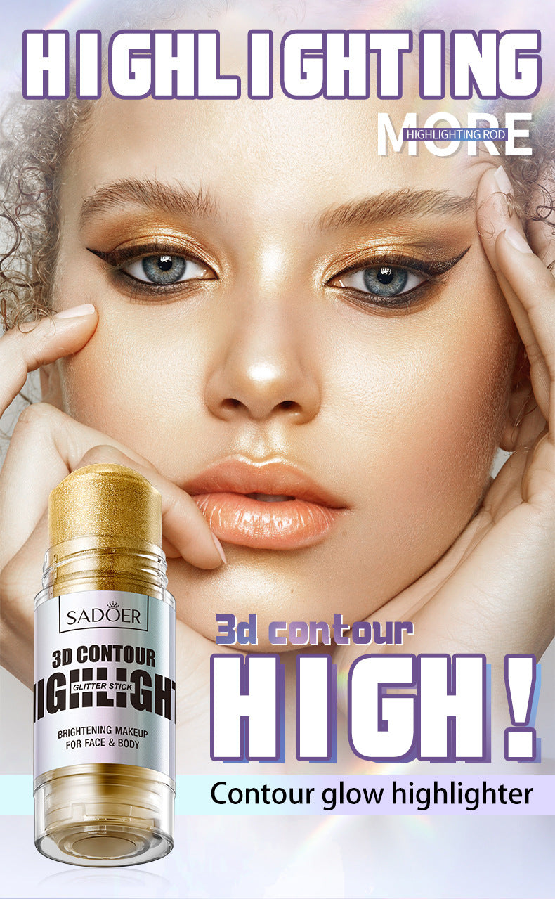 Bright Colors3D Highlighter SADOER Contouring and Shaping Makeup Highlight Stick Cross-Border Wholesale