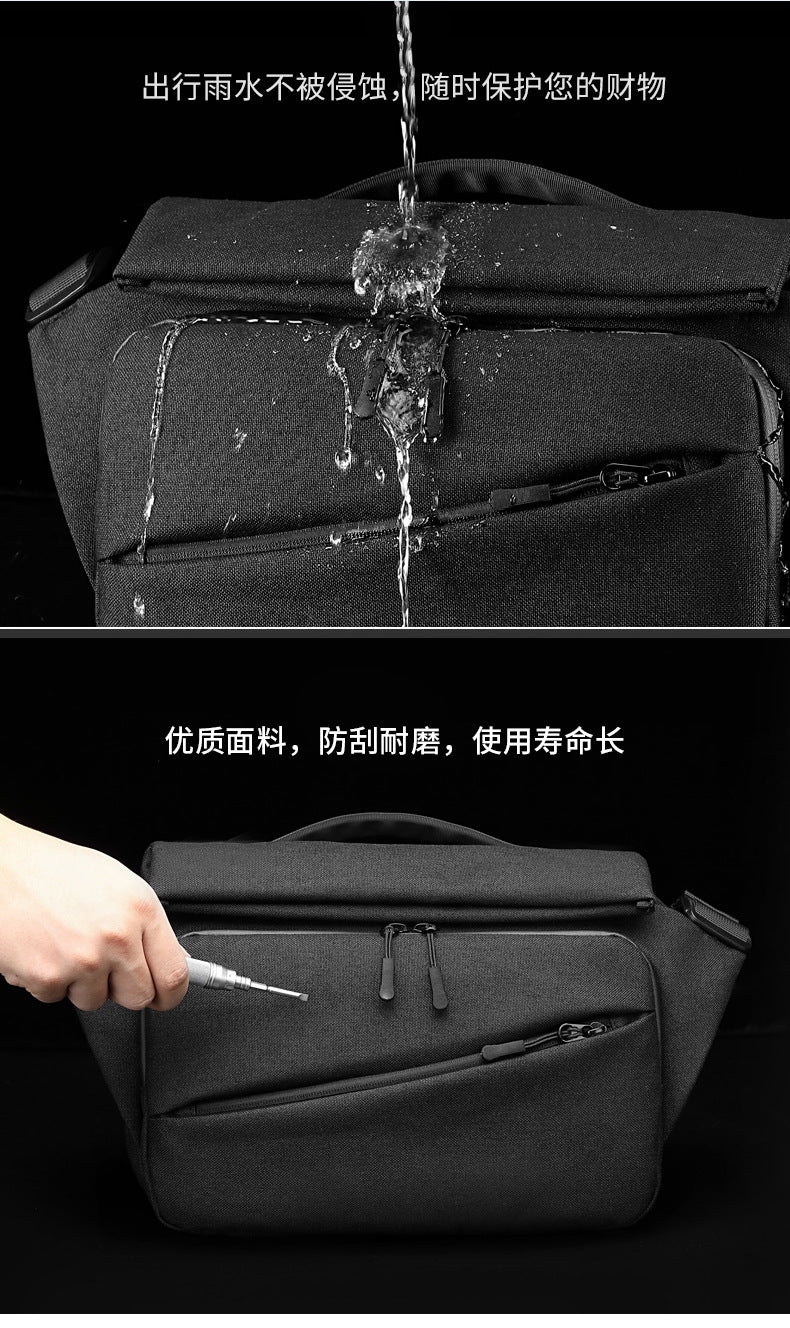 OZUKO Men's Messenger Bag Functional Trendy Brand Large Capacity Sports Waterproof Crossbody Shoulder Commuting Travel Small Backpack