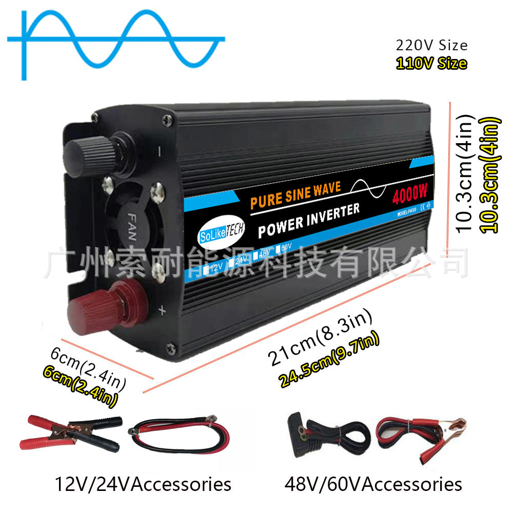 Automotive Pure Sine Wave Inverter1500W Converter Outdoor Power Supply12V24V48V60V Turn110V220V
