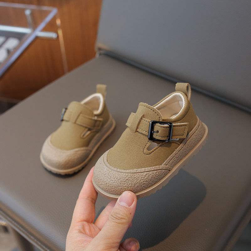 Baby Leather Shoes for Girls, Toddler Walking Shoes, Birkenstock Style, Soft Sole, British Style2025Spring and Autumn Boys' Loafers Trendy