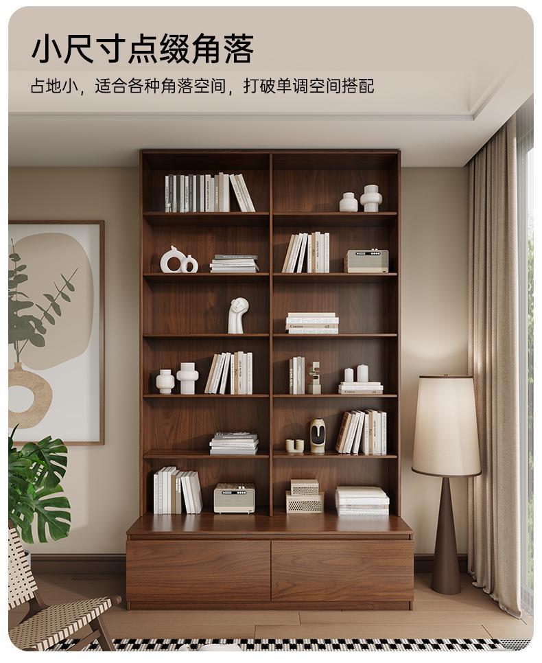 All-Oak Study Room Full-Wall Card Holder Integrated Bookcase Bookshelf Living Room Ceiling-To-Ceiling Solid Wood Display Cabinet