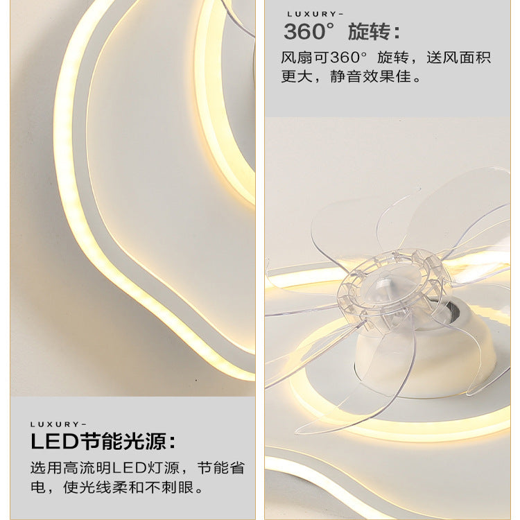 Zhongshan Lighting Fan Light Bedroom Cloud Ceiling Light Simple Modern Children's Room360Rotating Head Shaking Fan Light