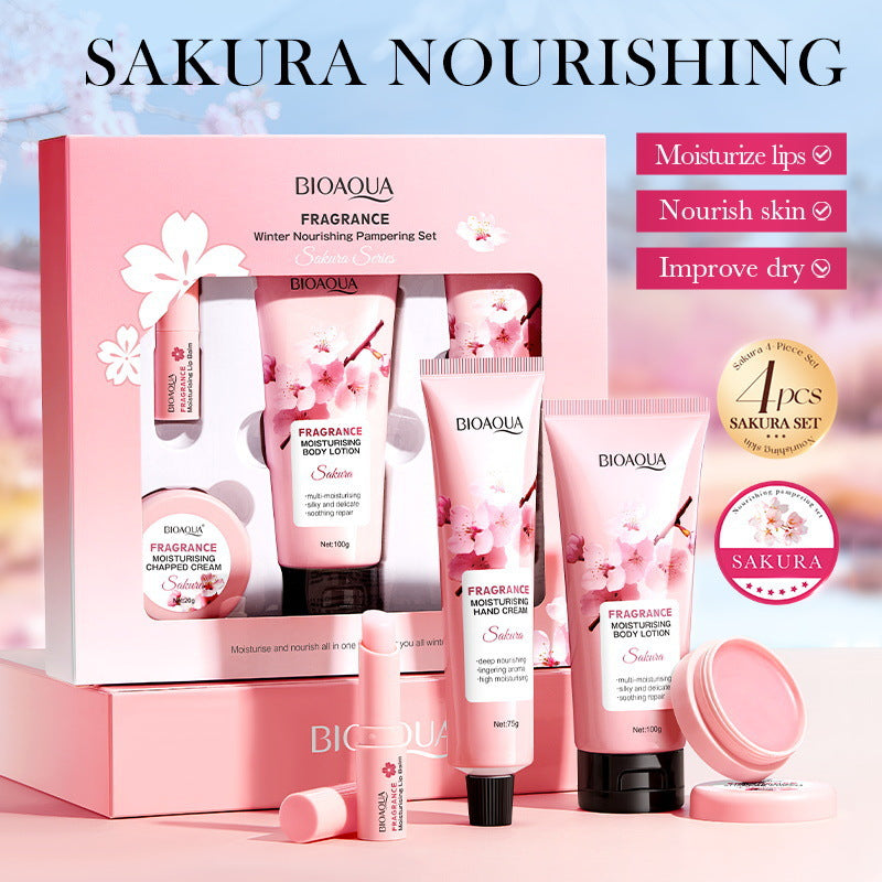 Sakura Series Winter Moisturizing Luxurious Set BIOAOUA Hydration Kit  Wholesale