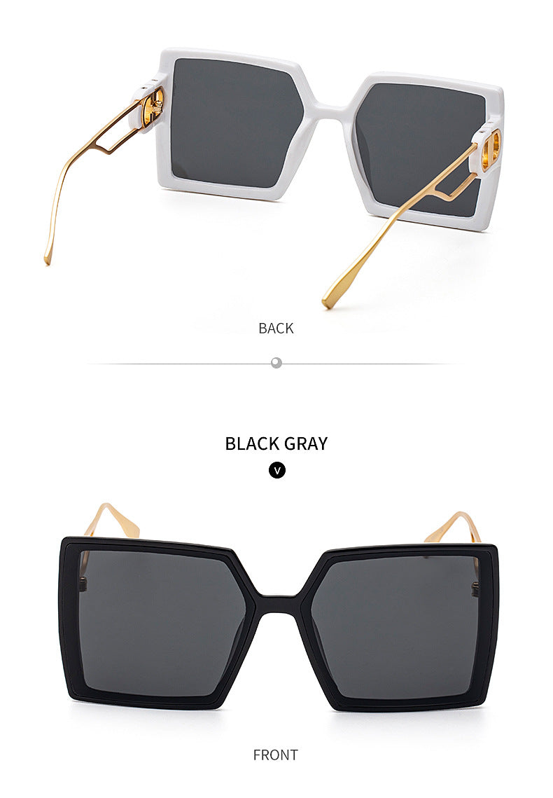 Fashion Large Frame Sunglasses for Women ins Internet Celebrity Style Square Frame Sunglasses for Women Trendy Street Photography Glasses sunglasses