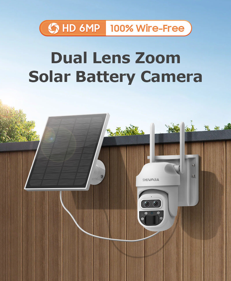 4G Dual Lens Solar Powered Ball Gun12X Zoom Camera Surveillance6001000 Megapixel HD Direct from Manufacturer