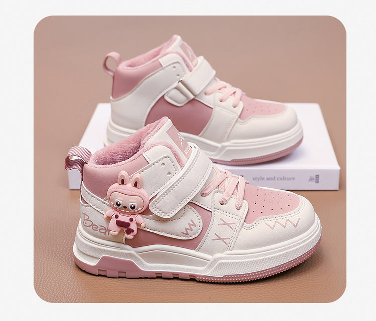 Fashion Doll Labubu Girls' Shoes Princess Shoes2025New Autumn Children's Soft Sole Casual Sports Shoes