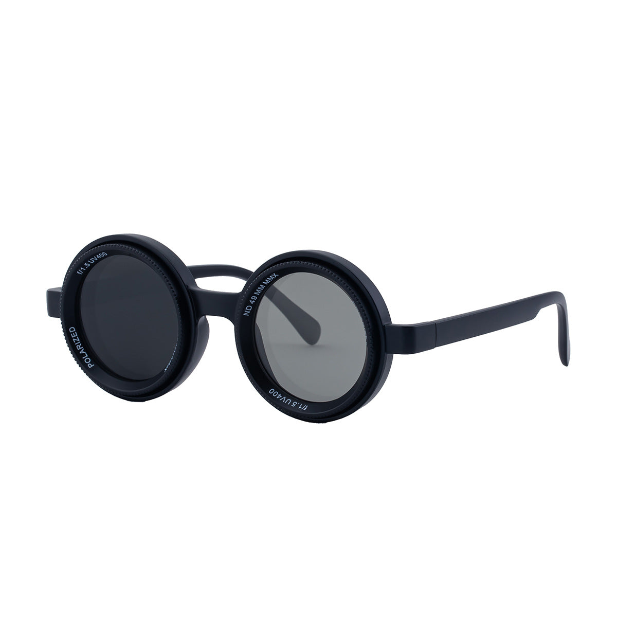 Nighttime Driving Glasses Round Frame ND Adjustable Zoom Men's Sunglasses2025New Polarized Sunglasses