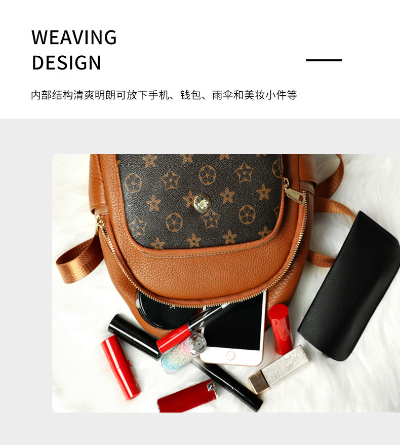 Backpack Top Layer Cowhide mini Fashionable Simple Large Capacity Crossbody Bag Casual Versatile Travel Small Backpack for Women