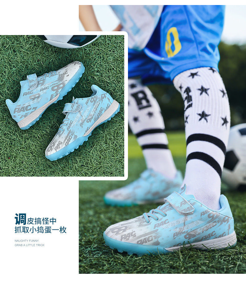 New Children's Magic Sticker Broken Nail Training Football Shoes Girls Boys Primary School Students Competition Training Sneakers