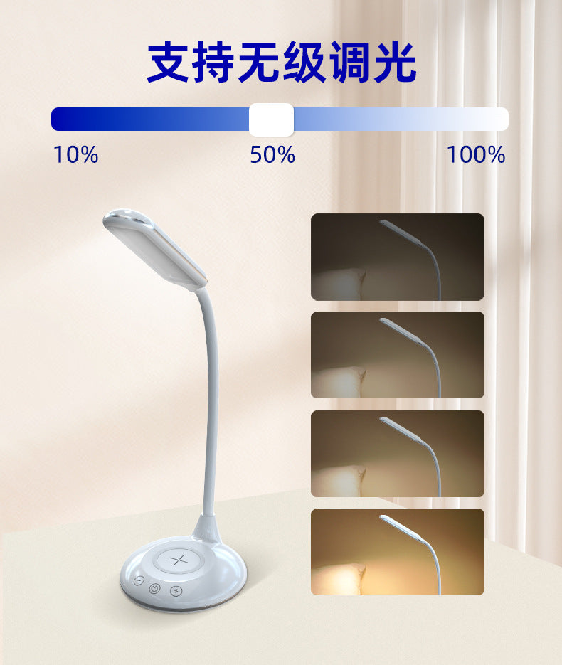 Eye Protection Study Lamp Foldable Creative Adjustable Desk Bedroom Bedside Lamp Multifunctional Wireless Charging Table Lamp Wholesale