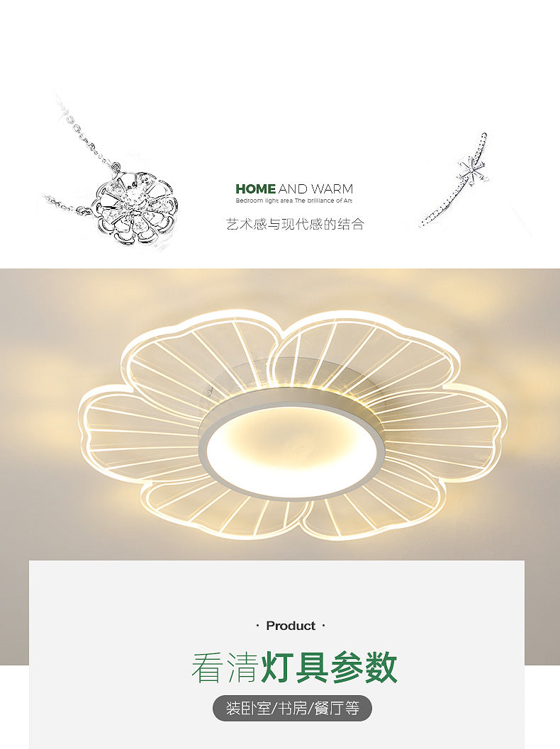 Nordic Flower Bedroom Light Ceiling Lamp Modern Simple Ultra-thin Round Lamp Creative Internet Celebrity Personality Lighting