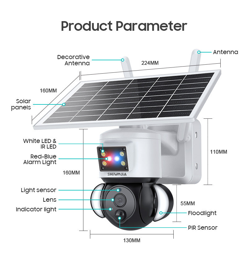 Factory direct sales solar low-power garden camera outdoor alarm surveillance camera40010,000 Pixels
