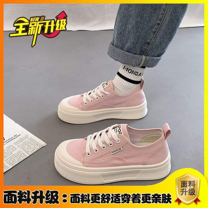 Women's Platform Canvas Shoes2025Summer New Breathable Versatile Casual Thin Height-Increasing White Sneakers