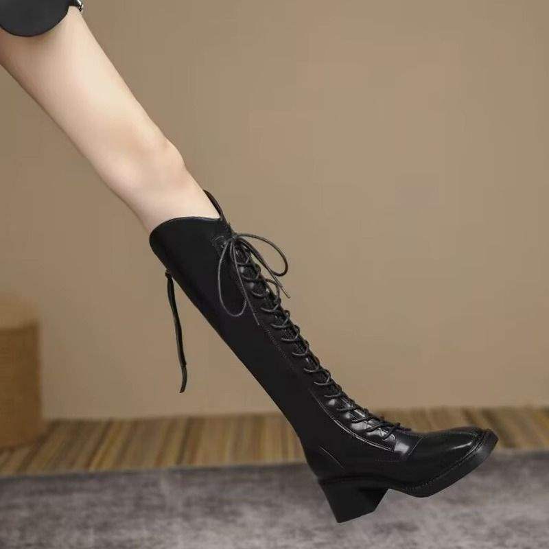 High Heel Long Boots for Women2025New Autumn and Winter Martin Boots with a High Tube Design, Popular on Social Media