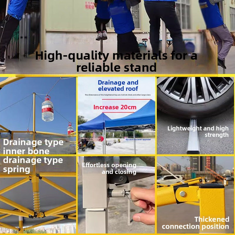 Waterproof Drainage Four-Corner Tent Outdoor Folding Four-Leg Umbrella Stall Rain Cover Heavy Rain Anti-Collapse Parking Shed Sunshade