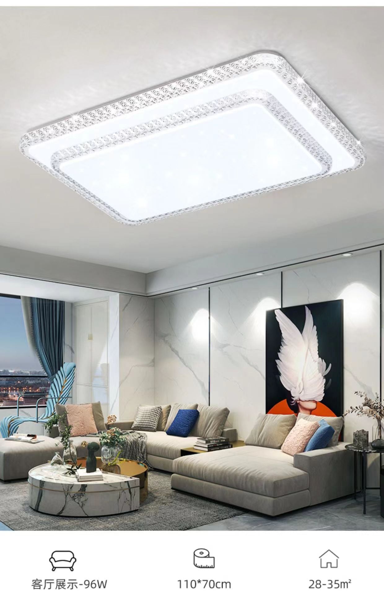 Imitation Crystal New Living Room Lamp LED Ceiling Lamp Master Bedroom Light Fixture Modern Simple Elegant Luxury Hall Main Light