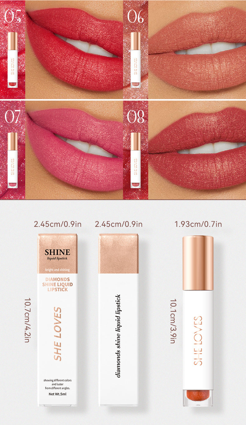 SHELOVES Diamond Fine Shimmer Matte Liquid Lipstick LiquidLipstick Wholesale Lip Gloss