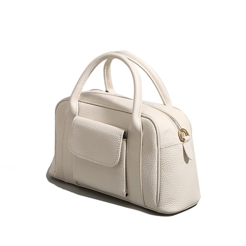 Guangzhou Luggage2025New Top Layer Handheld Cowhide Boston Bag Large Capacity High-end Handbag Crossbody Genuine Leather