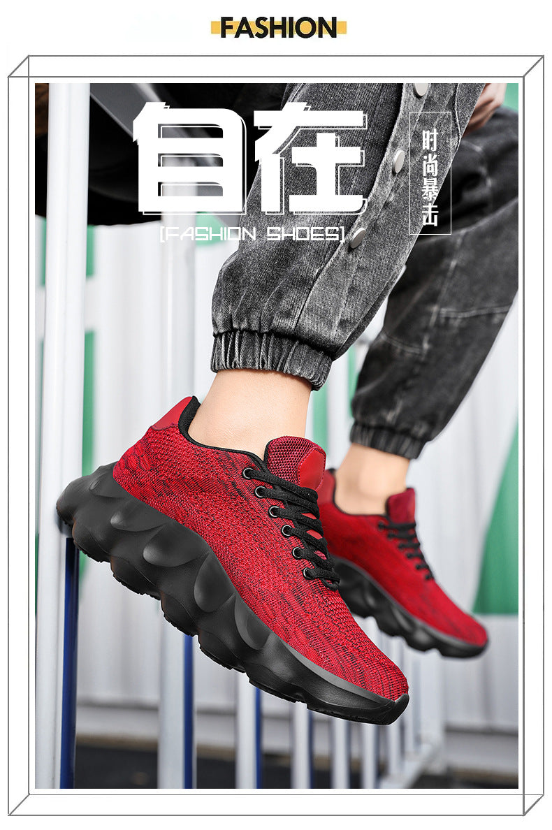 2025Autumn Large Size Men's Mesh Breathable Lightweight Height-Increasing Running Shoes Outdoor Hiking Casual Sports Shoes
