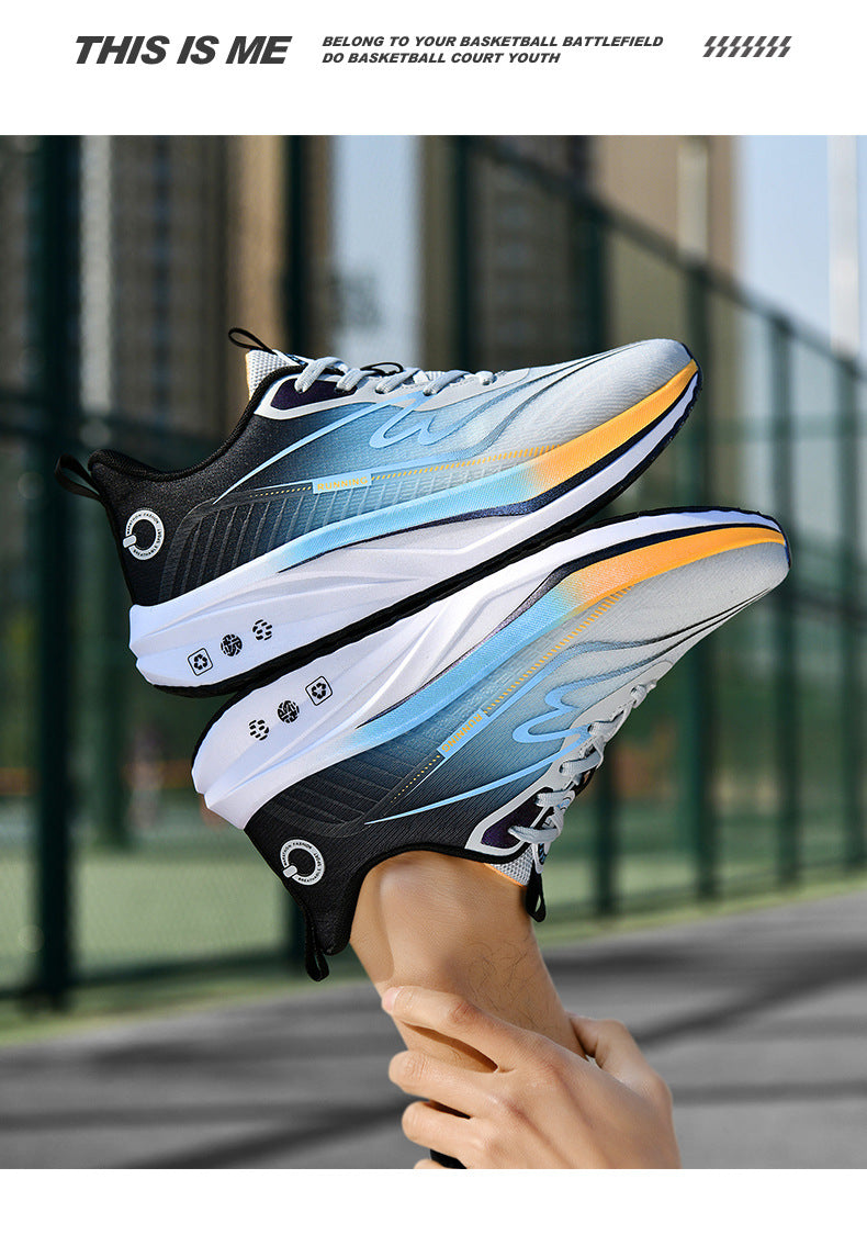 Spring New Ultra-Light Carbon Plate Sports Shoes Large Size Shock Absorption Breathable Running Shoes Racing Sports Soft Sole Men's Shoes