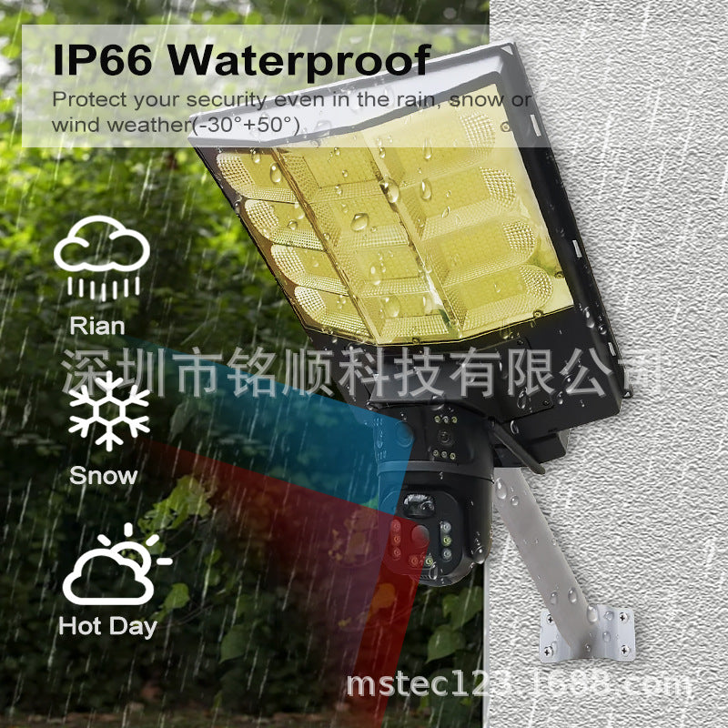 New All-in-One Solar Street Light Surveillance Camera Outdoor Dual-Lens Dual-View HD4G Camera