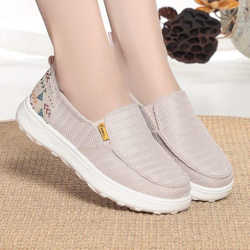 Versatile Low-Top Canvas Shoes Breathable Thin Korean Style Summer Fashion Casual Shoes Thick Sole Round Toe Spring Summer