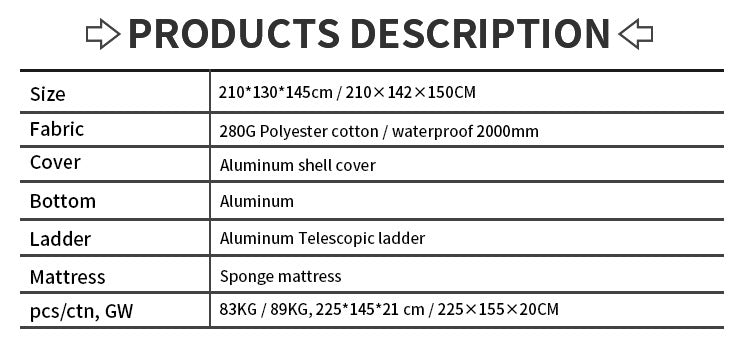 Hot Selling Car Roof Tent Outdoor Car Travel Hard Top Car Tent Outdoor Supplies Folding Camping Tent