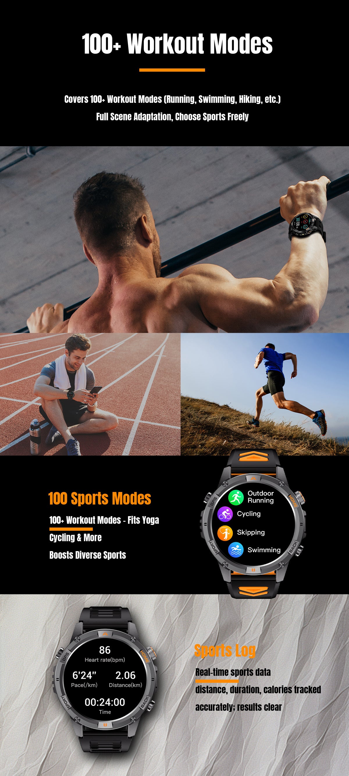 YK15Smart Watch Bluetooth Call Heart Rate Pedometer Sleep Depth Waterproof GPS Beidou Positioning Sports Three-Proof