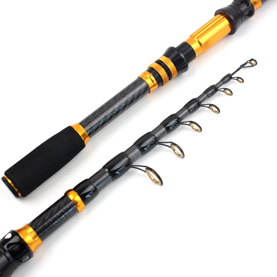 Manufacturer Wholesale New Short Section Sea Rod Carbon Fiber Telescopic Universal Fishing Rod Portable Lure Rod European and American Fishing Gear
