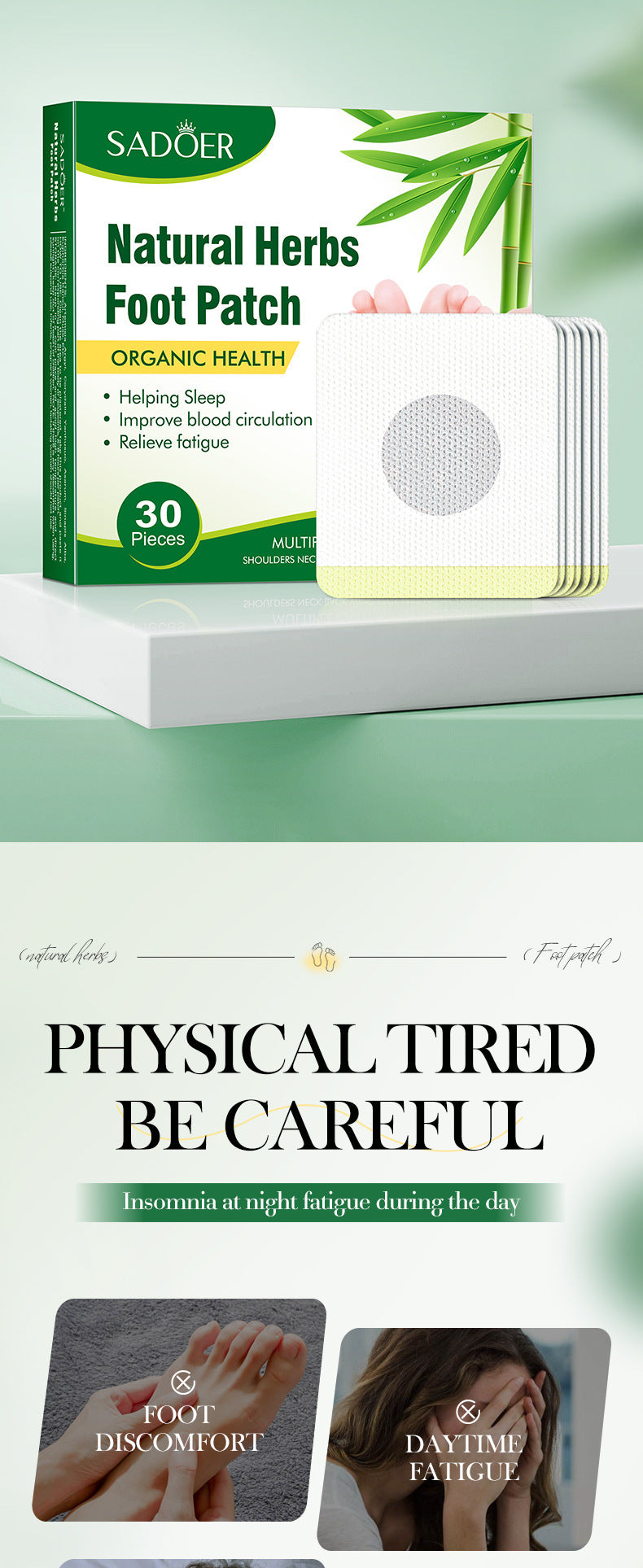 Cross-border Herbal Foot Acupoint Patch Help Sleep Body Soothing Acupoint Patch Export Manufacturer Wholesale