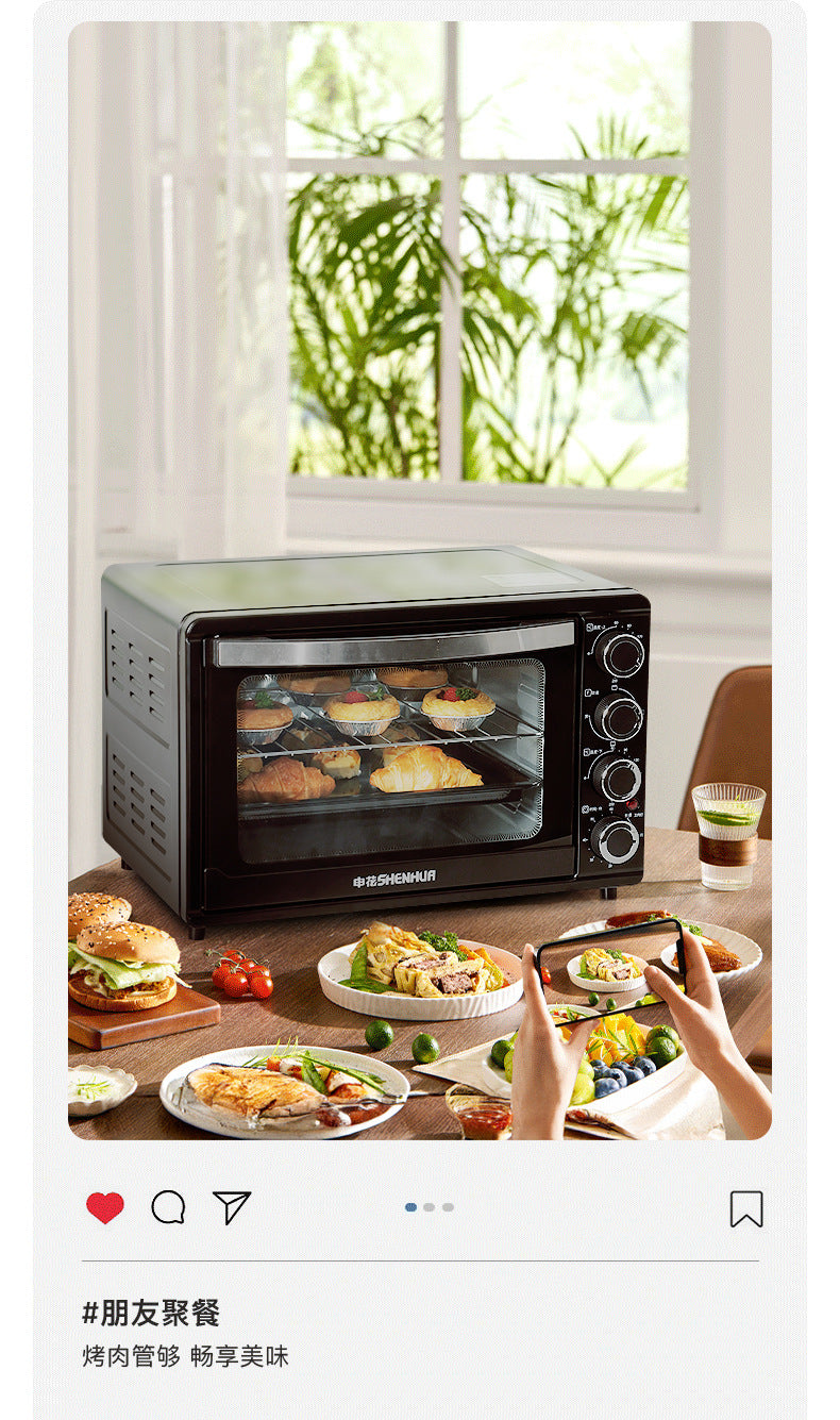 32L Electric Oven Household Mini Multi-Functional Baking Pizza Cake Multi-Functional Large Capacity Oven Roast Chicken