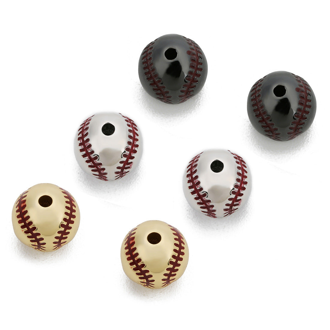 diy Baseball Beads Men's Beaded Bracelet Loose Beads Accessories Jewelry Women's Bracelet Small Items Wholesale10mm
