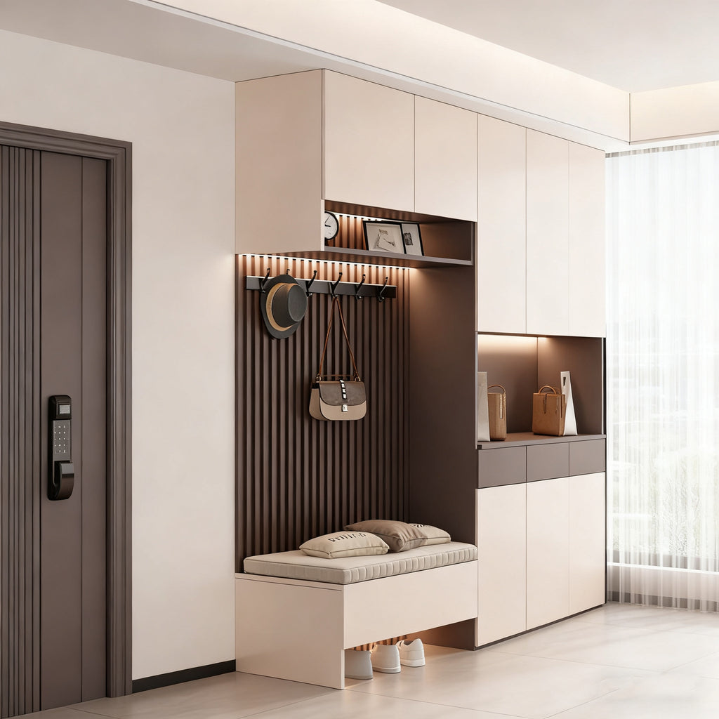 Custom Aluminum Alloy Shoe Cabinet Entryway Cabinet Home Doorway Wall-Mounted Hallway Cabinet Simple Modern Storage Integrated Cabinet