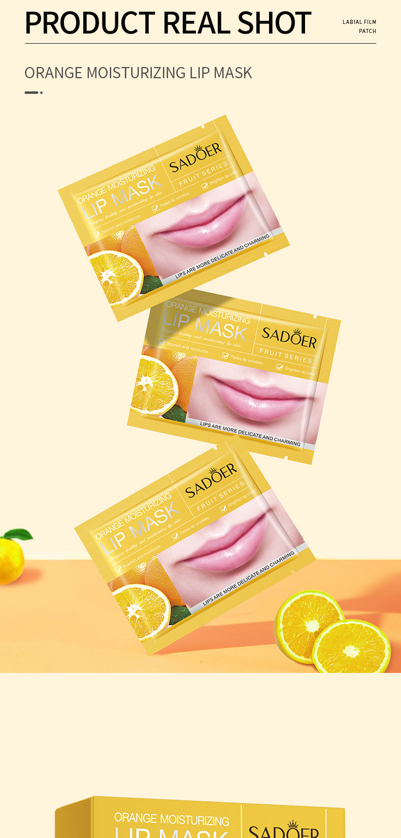 Orange Moisturizing Lip Mask SADOER Moisturizing lips anti-chapped lip mask cross-border foreign trade wholesale