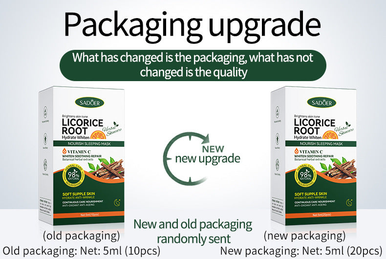 All English Good Night Cooling Mask SADOER Vitamin C Aloe Vera Sleeping Mask No-Rinse  Foreign Trade Live Wholesale