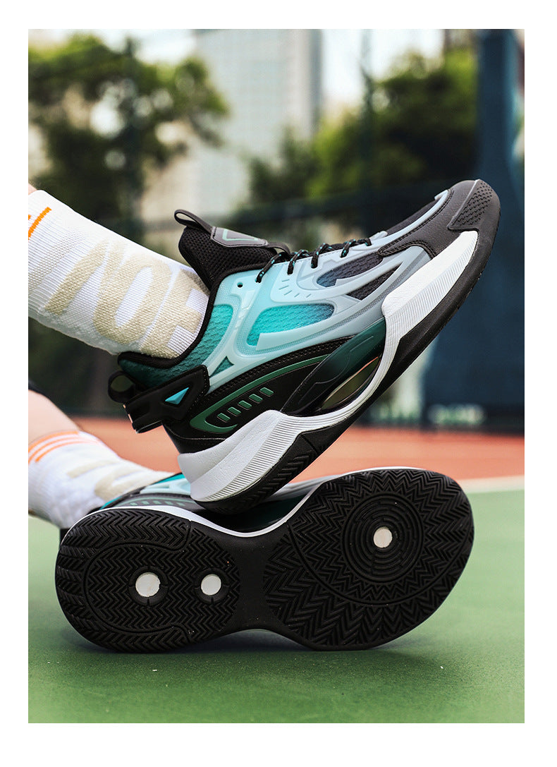 Four Seasons New Luminous Mesh Breathable Men's Shoes Casual Trendy Basketball Shoes High Elastic Cushioning Wear-Resistant Non-Slip Sports Shoes
