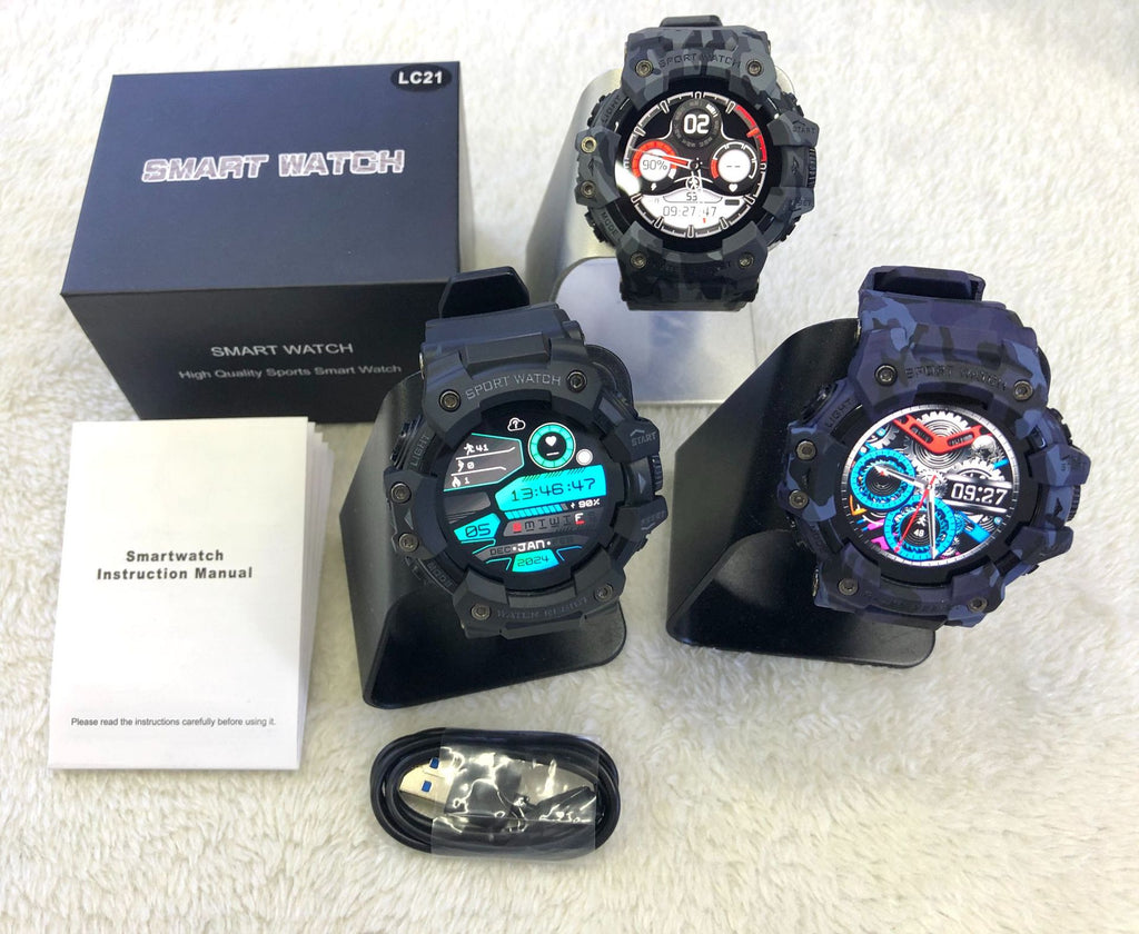 LC21Smart Watch Bluetooth Call True Heart Rate Step Sleep Compass Deep Waterproof Mechanical Style Sports