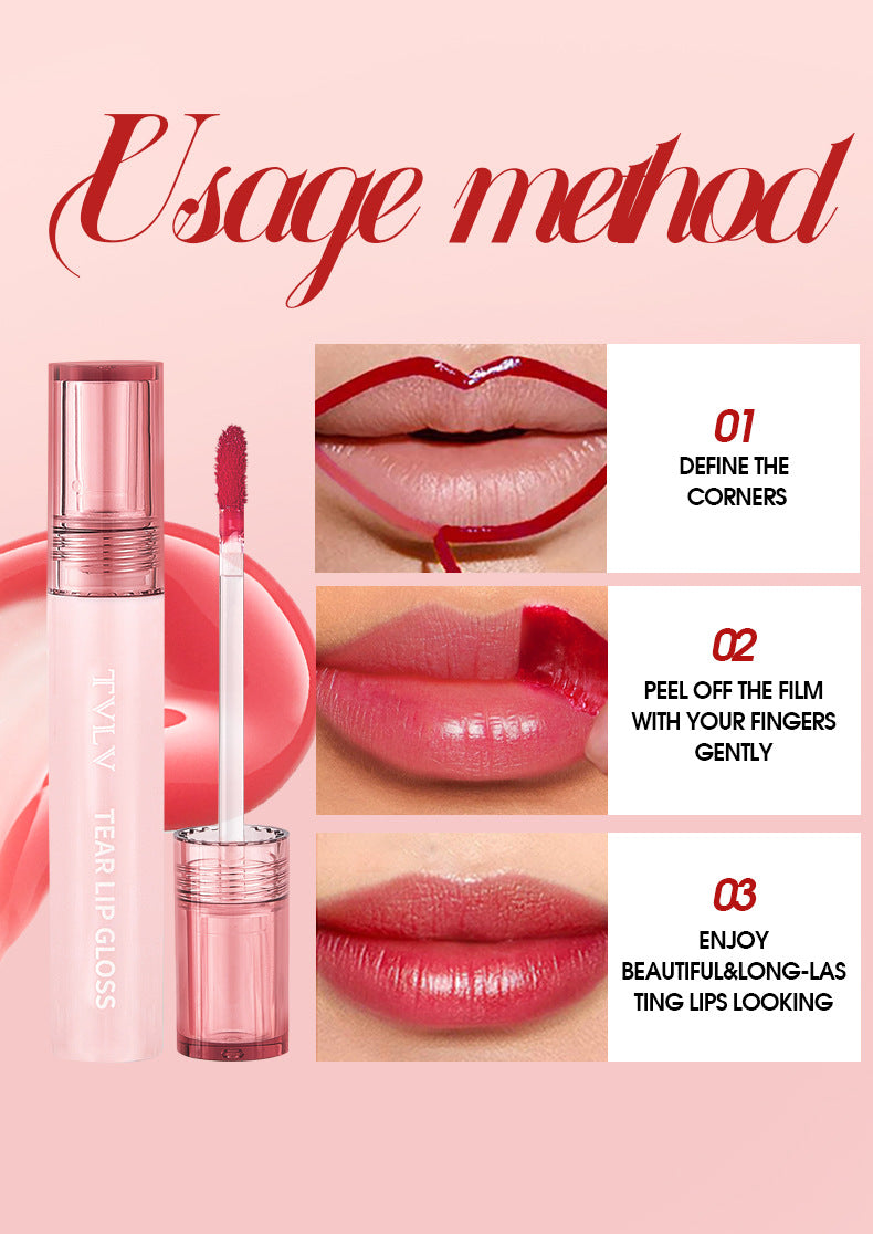Makeup Peel-off Lip Glaze Nude Color Lip Gloss Pen Film-forming Waterproof Long-lasting Non-stick Cup Full Supply