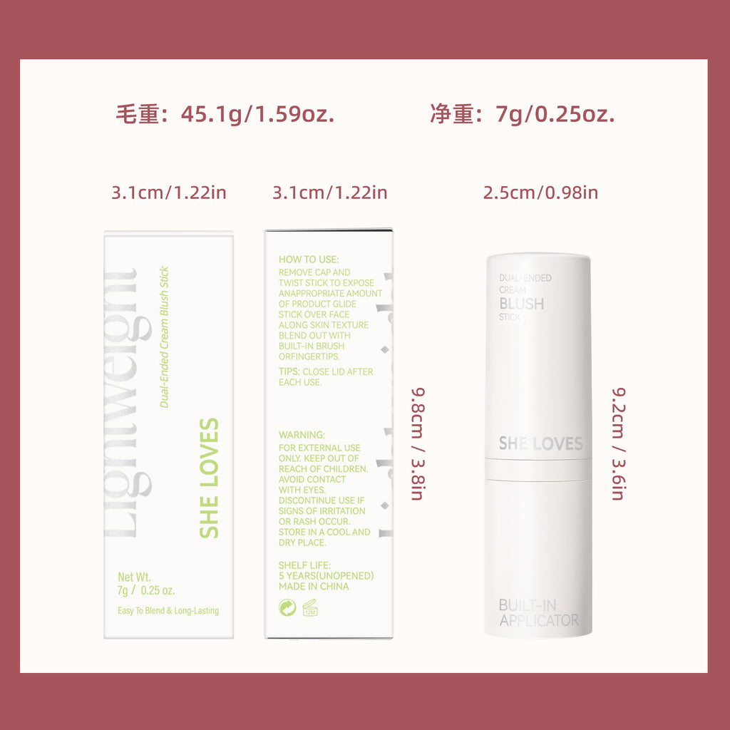 New Product sheloves Blush Stick Long-lasting Natural Color Cream Rouge Low Saturation Expanding Color Makeup