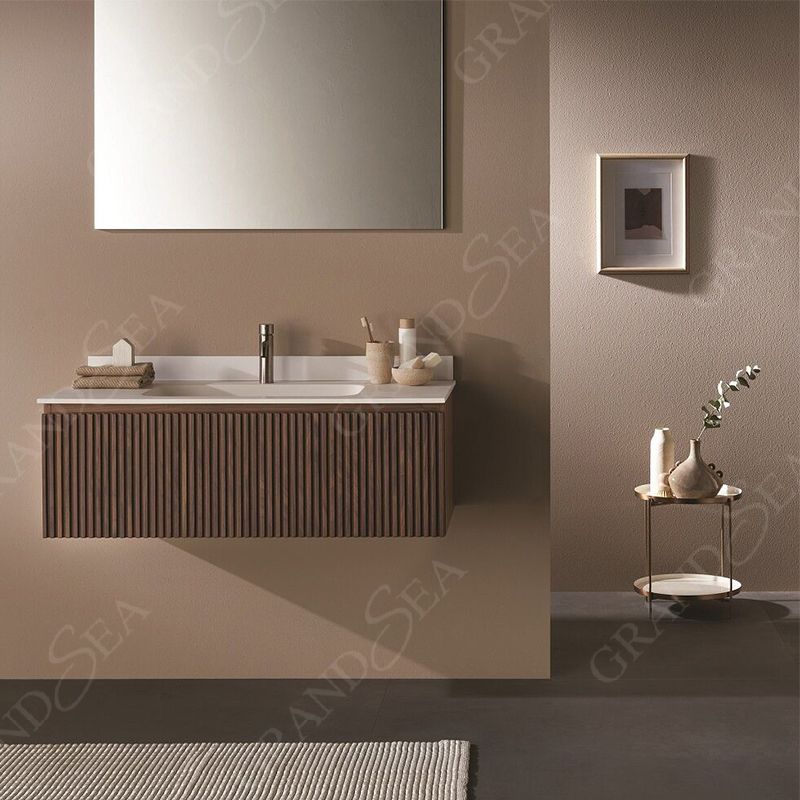 Factory Price PVC Bathroom Vanity Cabinet With Aluminum LED Mirror Cabinet New Design PVC Bathroom Vanity With Ceramic Basin