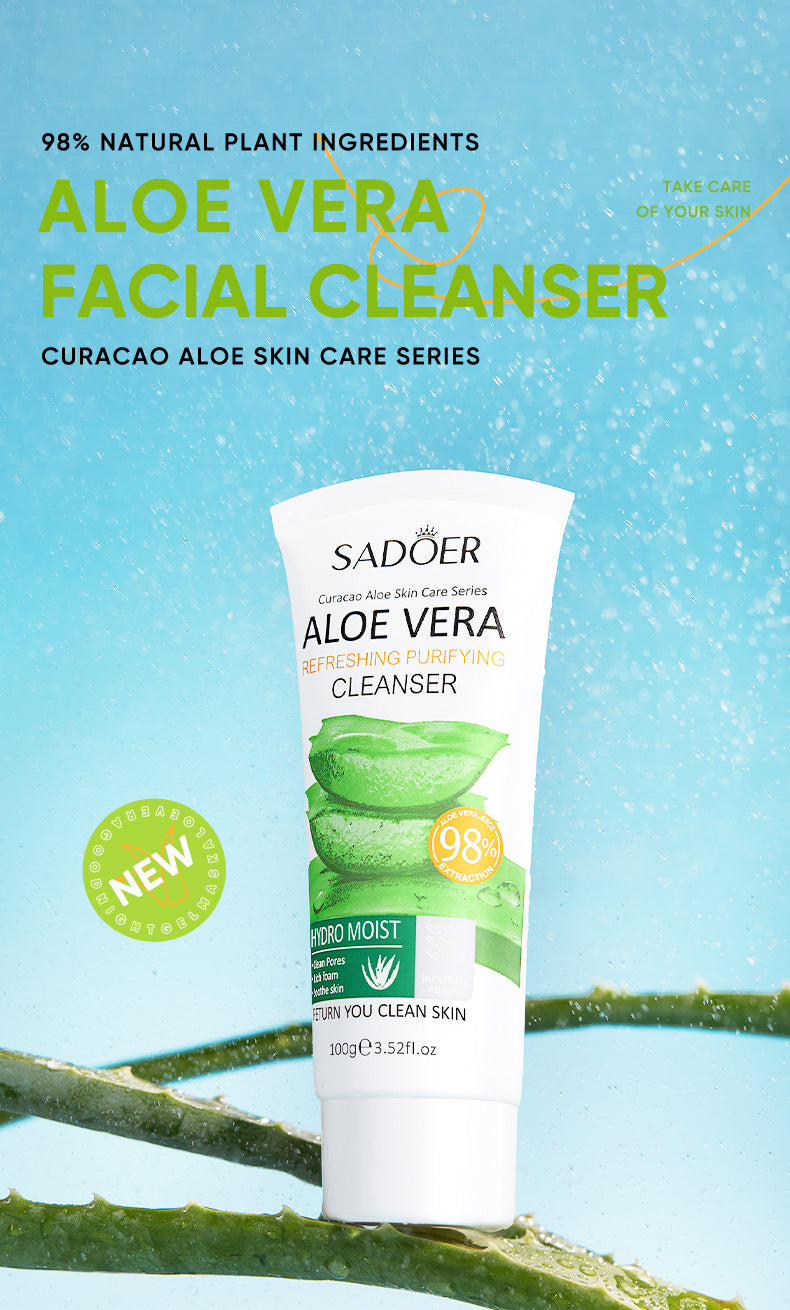 Full English Aloe Vera Skincare Set SADOER Cleansing, hydrating, moisturizing, and nourishing  foreign trade manufacturer wholesale