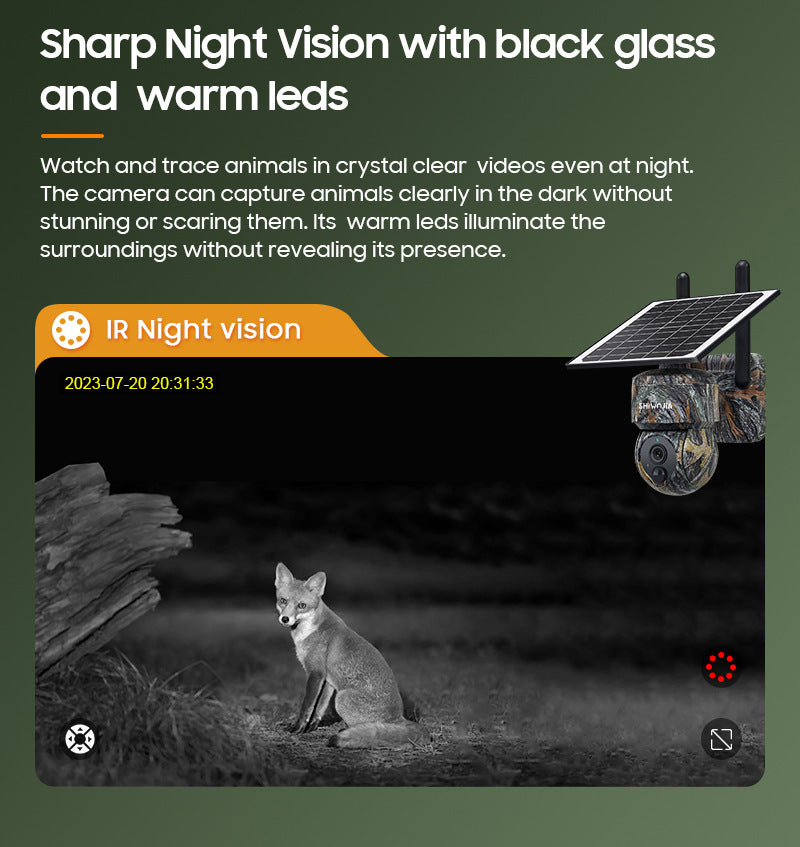 Outdoor Maple Leaf Camouflage Solar Camera4MP Low Power Consumption4G High Definition Forest Remote Early Warning Monitoring
