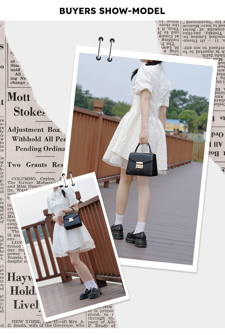 Snake Pattern Kelly Bag Niche Versatile Handbag High-Quality Fashion Women's Bag Light Luxury Single Shoulder Crossbody Women's Bag