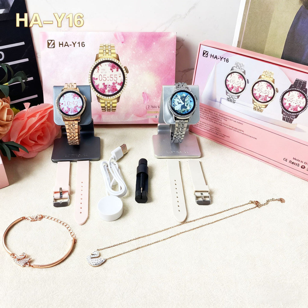 HY-Y16Smart Watch1.09inch Bluetooth Call True Heart Rate Step Count Sleep Exquisite Women's Full Diamond Niche