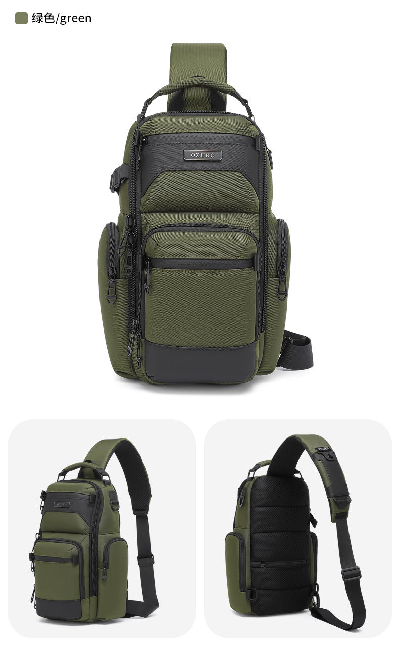 Trendy Men's Chest Bag Crossbody Bag Lightweight Multifunctional Waterproof Travel Portable Sling Bag Casual Men's Bag High-end Feel
