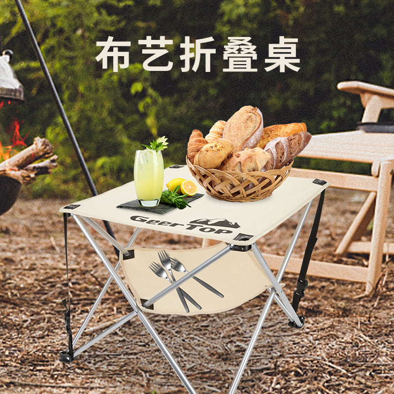 Camping Fabric Folding Table Camping Barbecue Stall Portable Mini Table Multifunctional Outdoor Picnic Table Outdoor Leisure