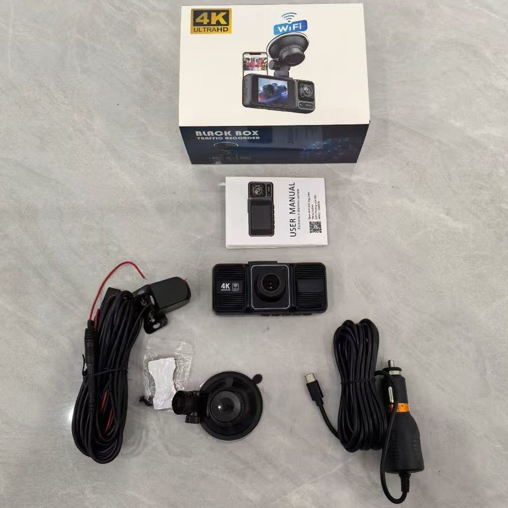 Dash Cam HD21/3-inch Lens WiFi Wide-angle Night Vision Vehicle Recorder4K Three recordings before and after