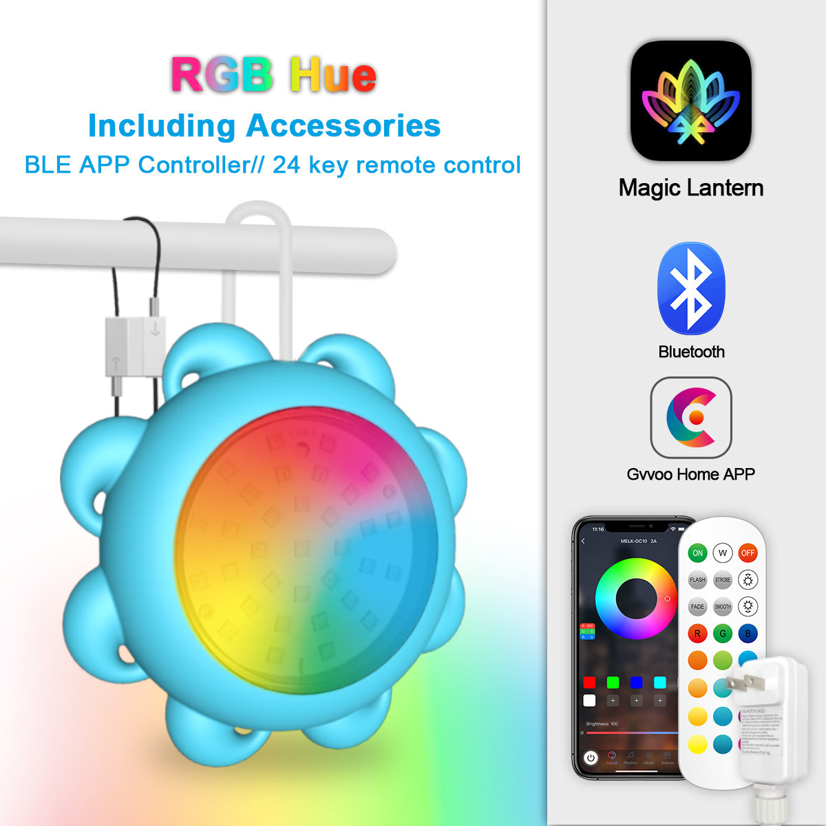 Bluetooth Pool Light IP68Waterproof Underwater Light LED Atmosphere Light Underwater Light Outdoor Hanging Pool Light