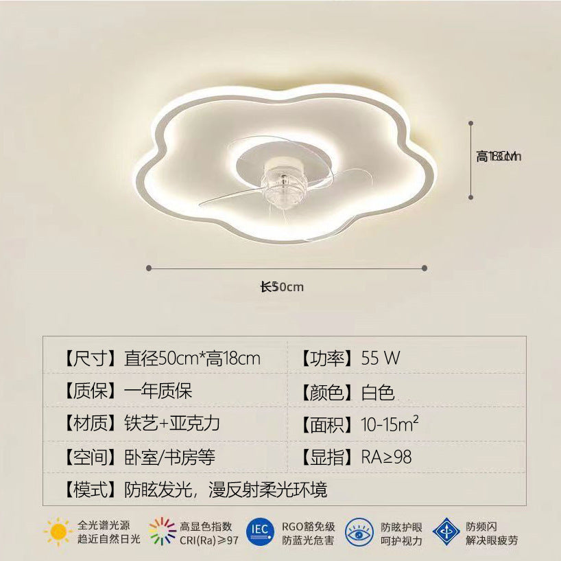 Bedroom fan light integrated modern minimalist2025New style ceiling fan light for children's room and dining room